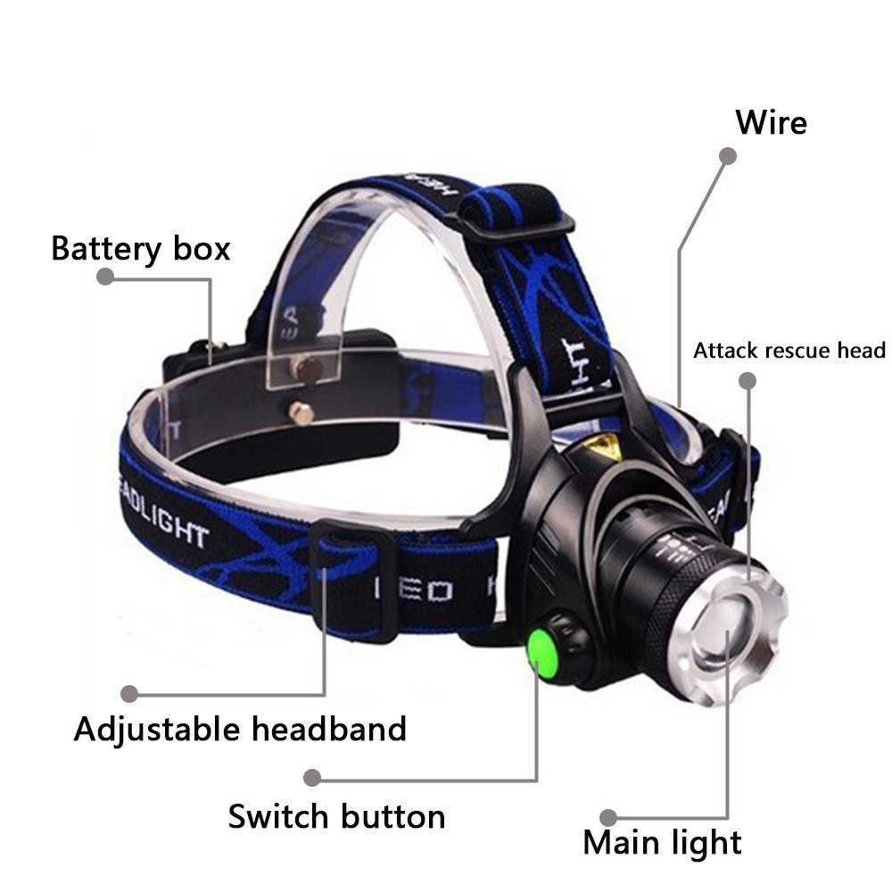 Adjust Telescopic Fishing Strong Light Zoom Headlight